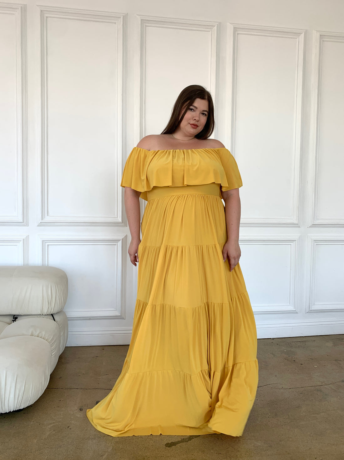 plus size yellow dress